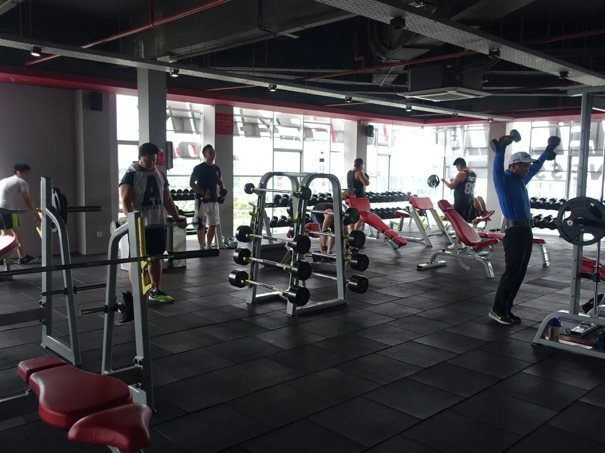 Serious free-weights floor at Level Up Fitness BDC