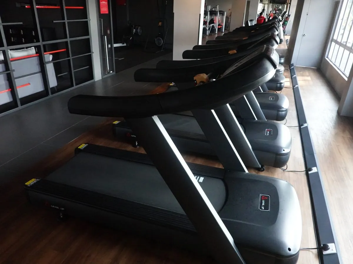 Cardio by the window at Level Up Fitness Tabuan Jaya