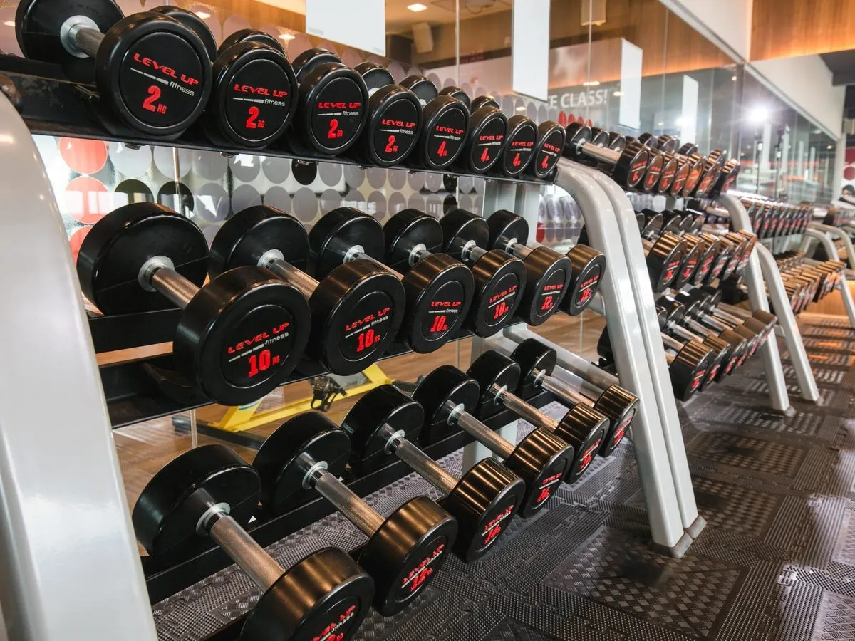 Full dumbbell range at Level Up Fitness iCom Square