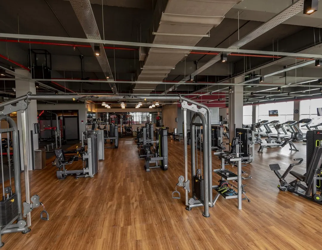 Gym floor at Level Up Fitness Xpress SkyArena, Kota Kinabalu