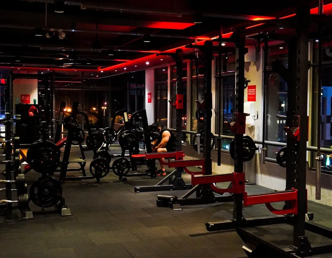 Squat racks and free weights at Level Up Fitness Xpress Marina Square, Miri